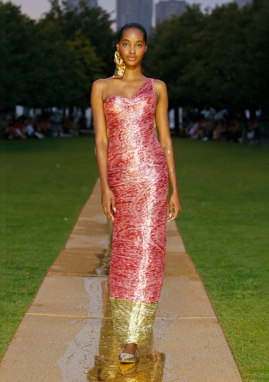 Prabal Gurung's red and gold shimmer dress from his spring collection